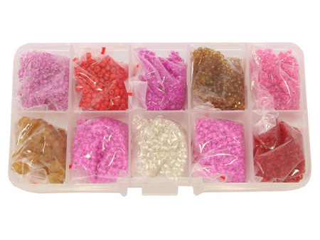 Zestaw Kreatywny Koralików do Rękodzieła Biżuterii / Koraliki Seed Beads / Kula Wielokolorowy 2/3mm ~100g / Organizer