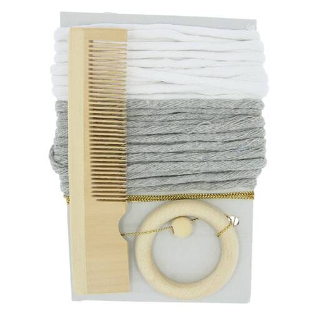 Eko prezent zestaw świąteczny do makramy dla początkujących mikołaj szary