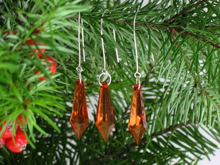 Kryształki Sople na Choinkę Miodowy 30mm