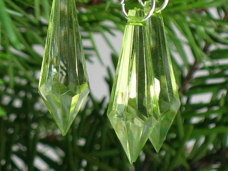 Kryształki Sople na Choinkę Zielony 30mm