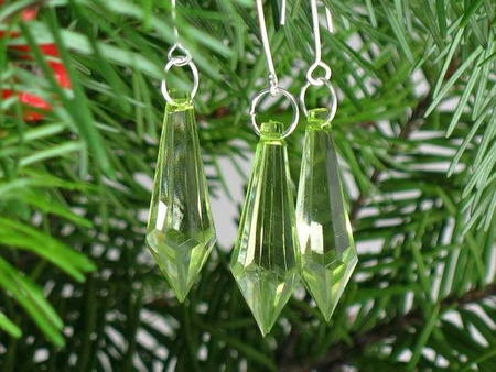 Kryształki Sople na Choinkę Zielony 30mm