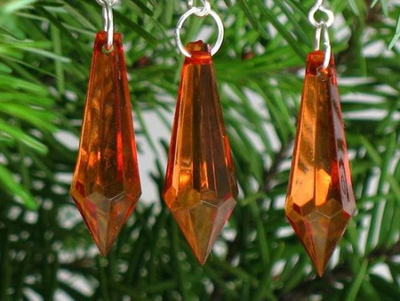 Kryształki Sople na Choinkę Miodowy 30mm